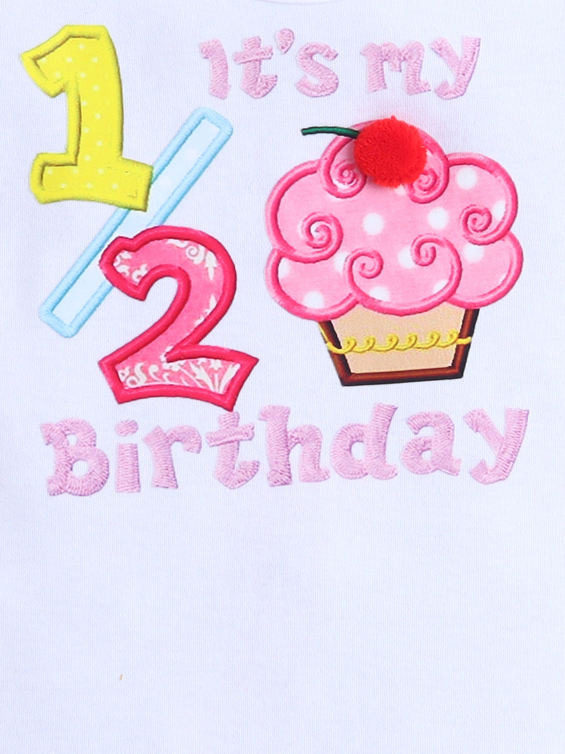Half Birthday 3-Piece Baby Girl Tutu Set – Colorful Cupcake Theme