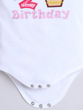 Half Birthday 3-Piece Baby Girl Tutu Set – Colorful Cupcake Theme