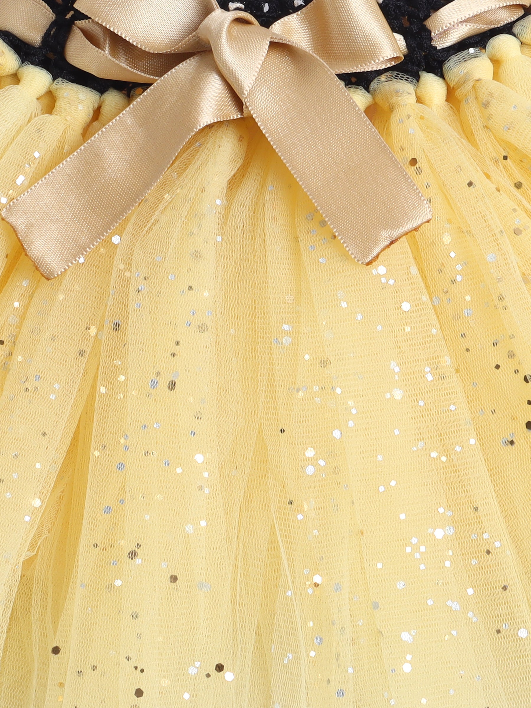 "Half Birthday Outfit Set for Baby Girl – Black & Yellow Theme"