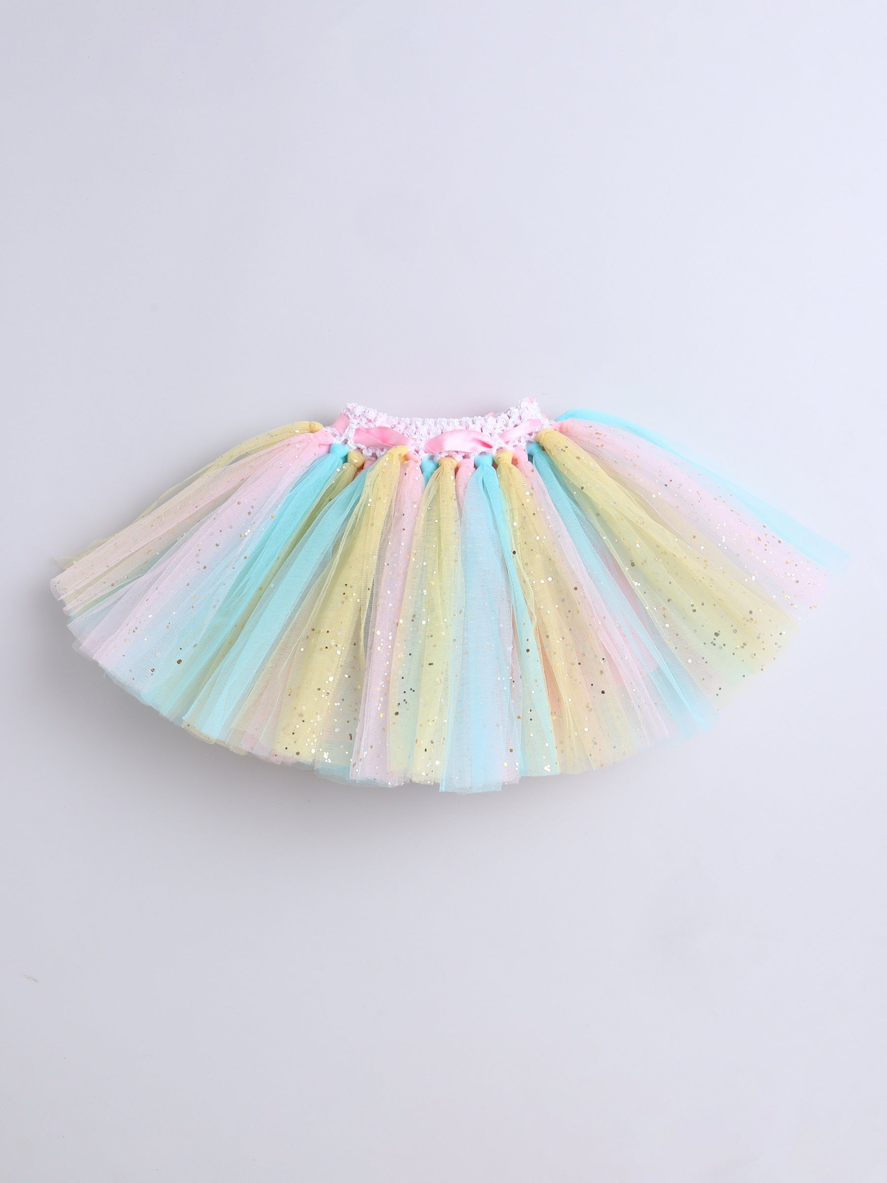 "Pastel Rainbow 1st Birthday Outfit Set for Baby Girl"