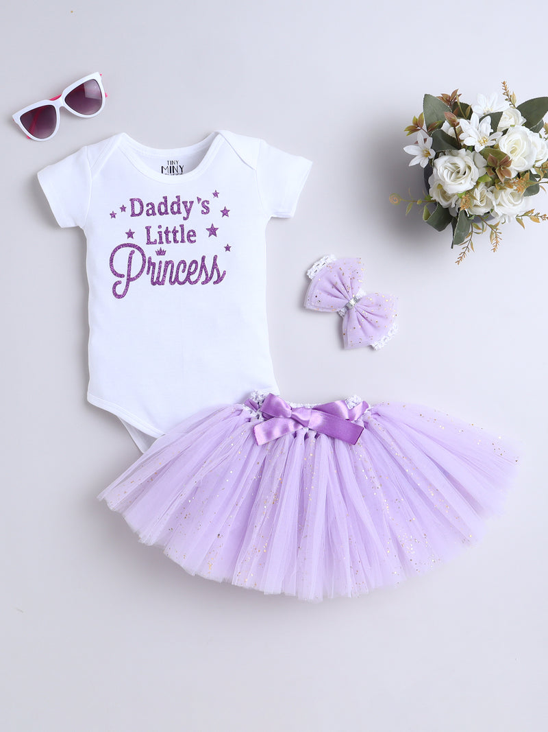 Daddy’s Little Princess 3-Piece Baby Girl Lavender Tutu Set