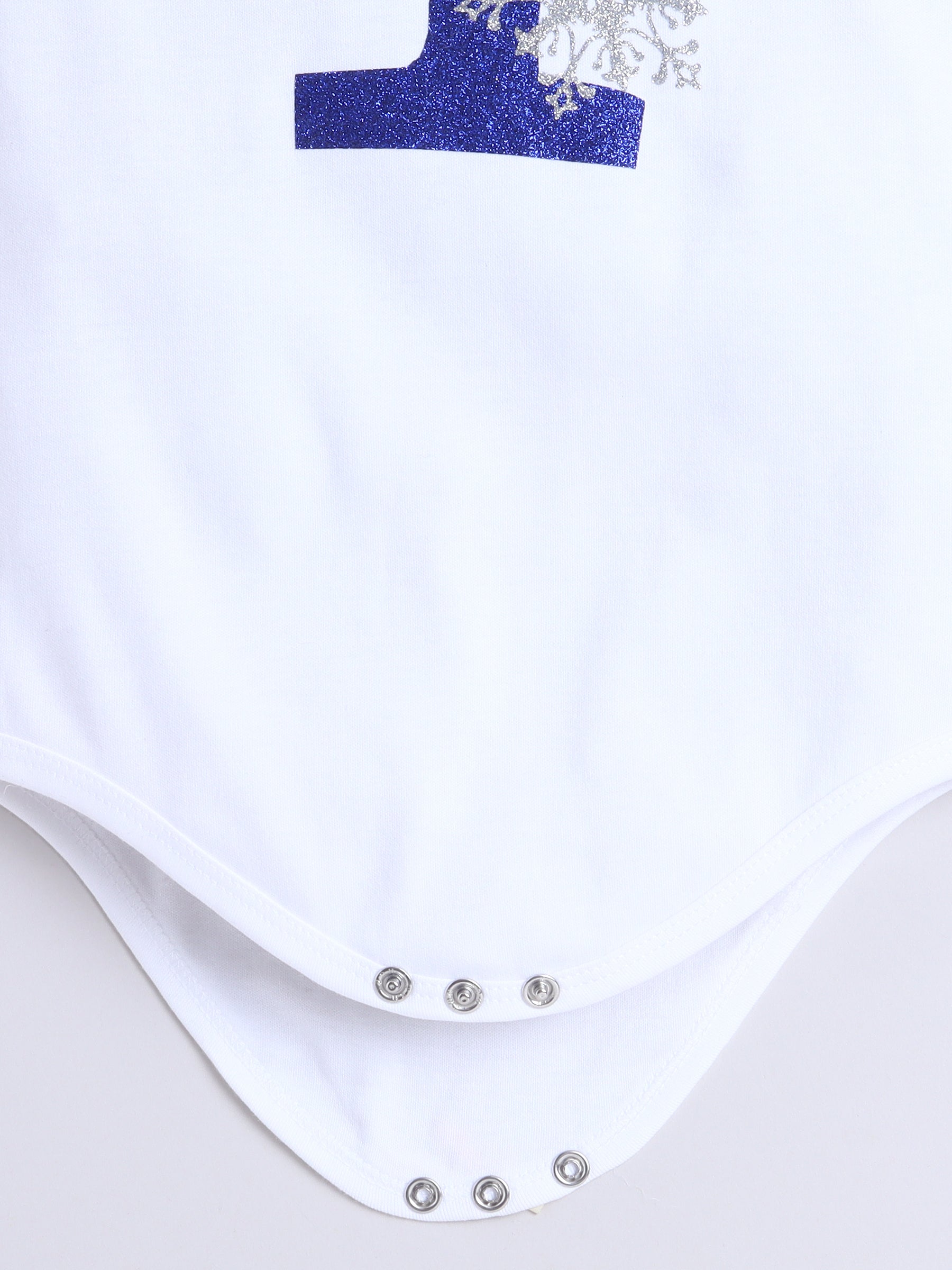 "Snowflake Blue 1st Birthday Outfit Set for Baby Girl"