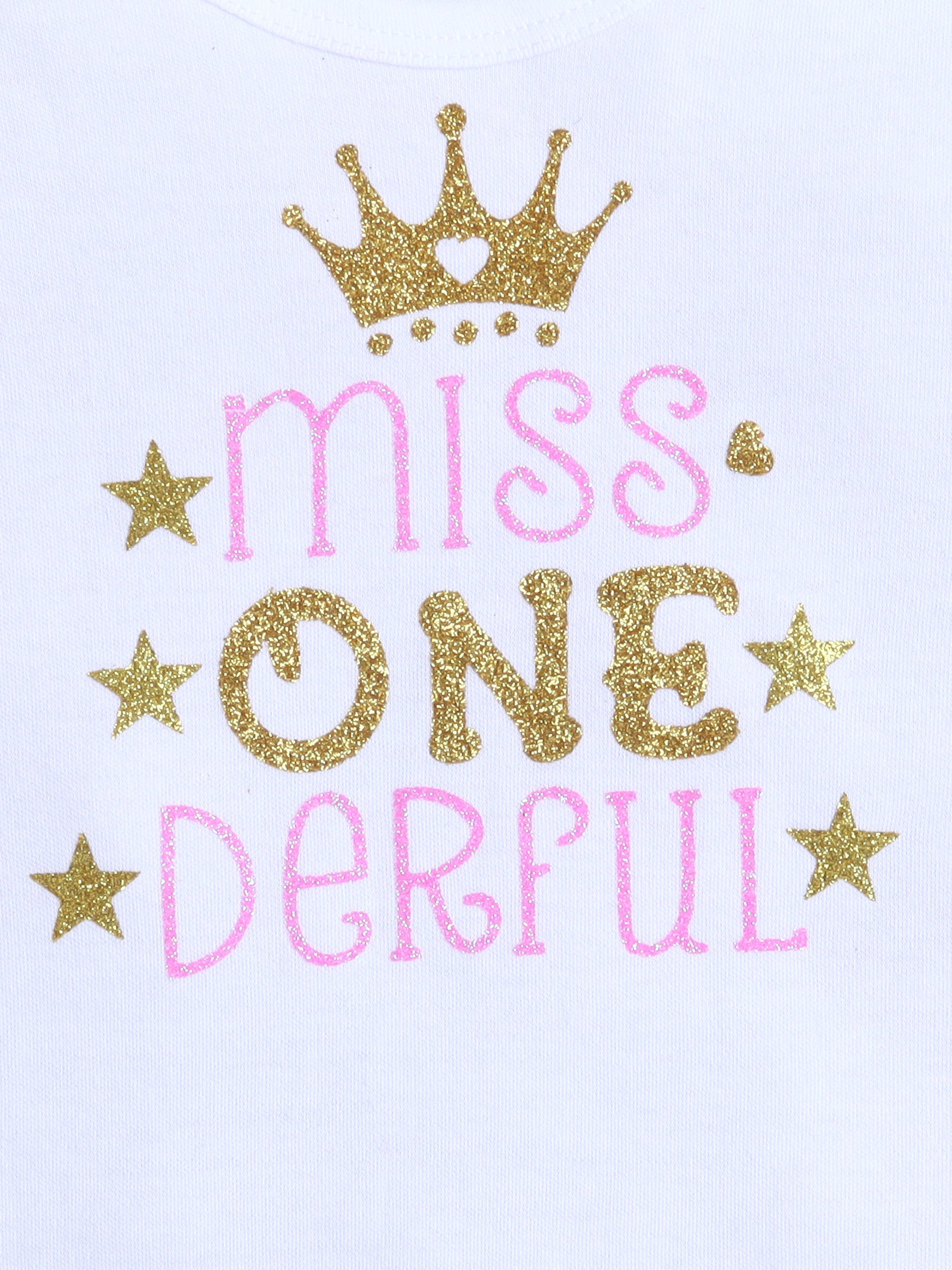 "Miss ONE-Derful 1st Birthday Outfit Set for Baby Girl"