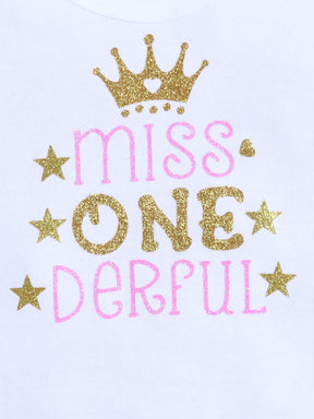 "Miss ONE-Derful 1st Birthday Outfit Set for Baby Girl"
