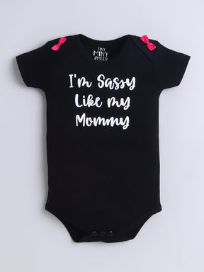 Sassy Like Mommy 3-Piece Baby Girl Tutu Set – Black & Hot Pink