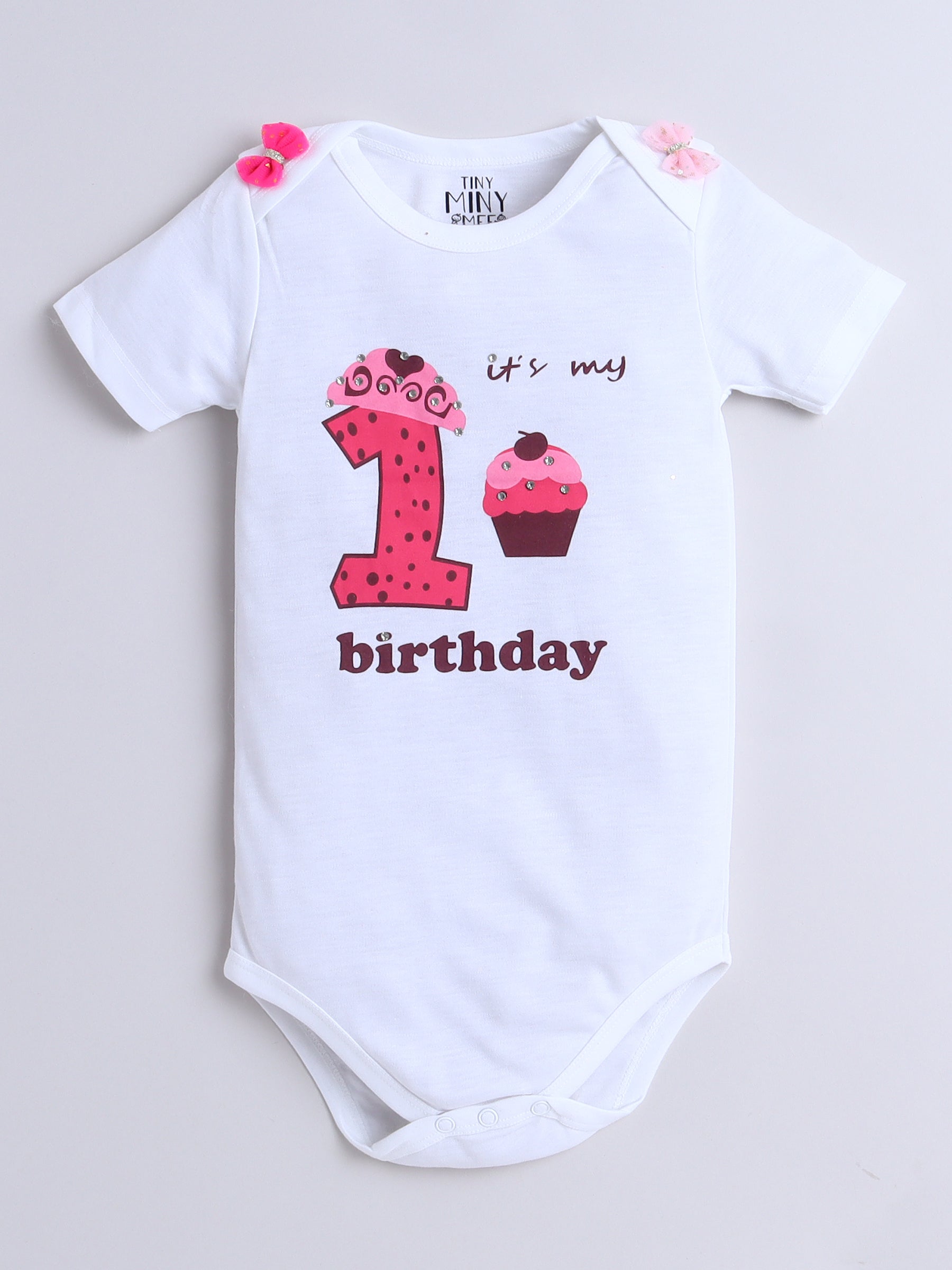 "Cupcake Pink 1st Birthday Outfit Set for Baby Girl"