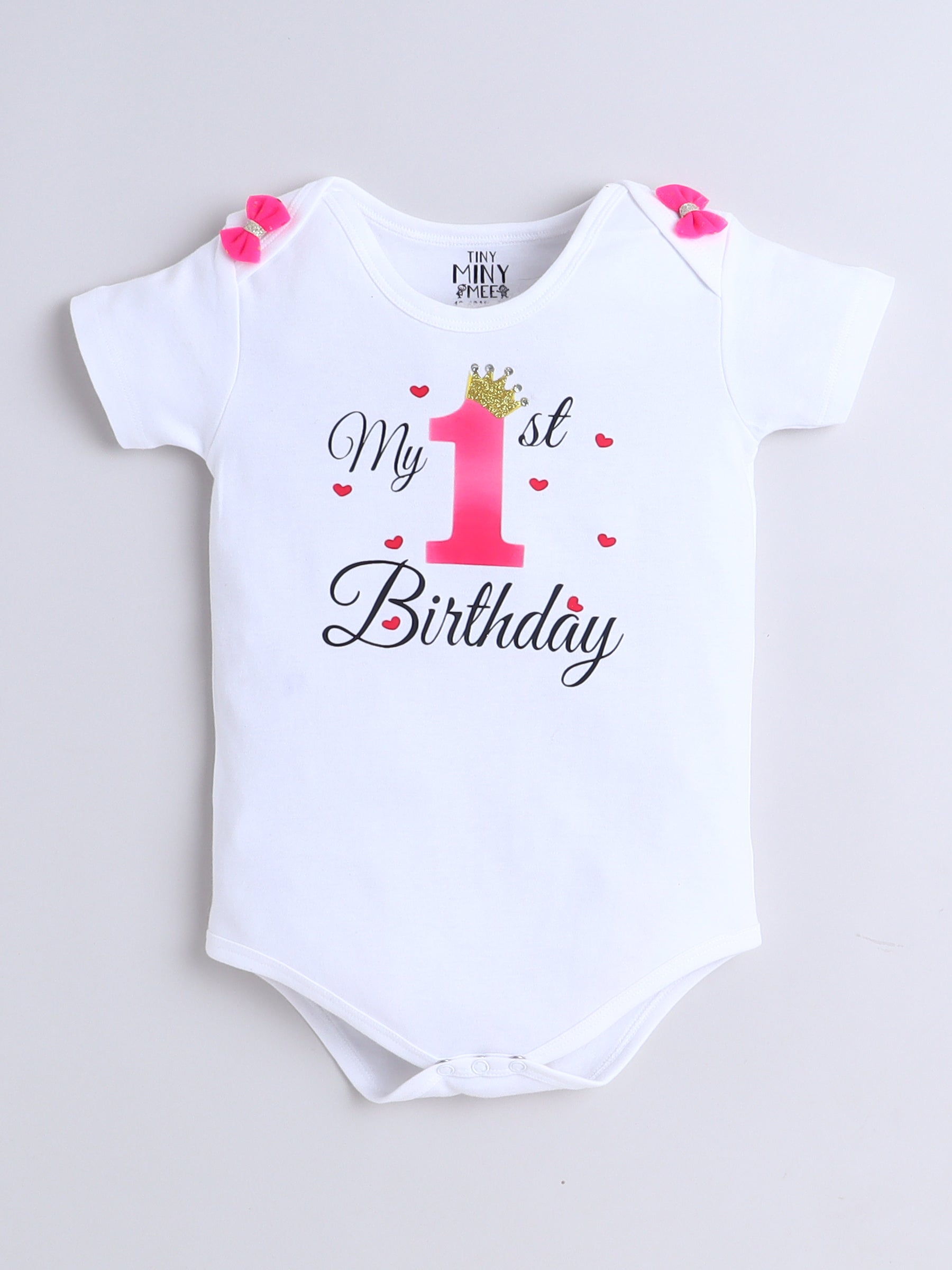 "Pink Princess 1st Birthday Outfit Set for Baby Girl"
