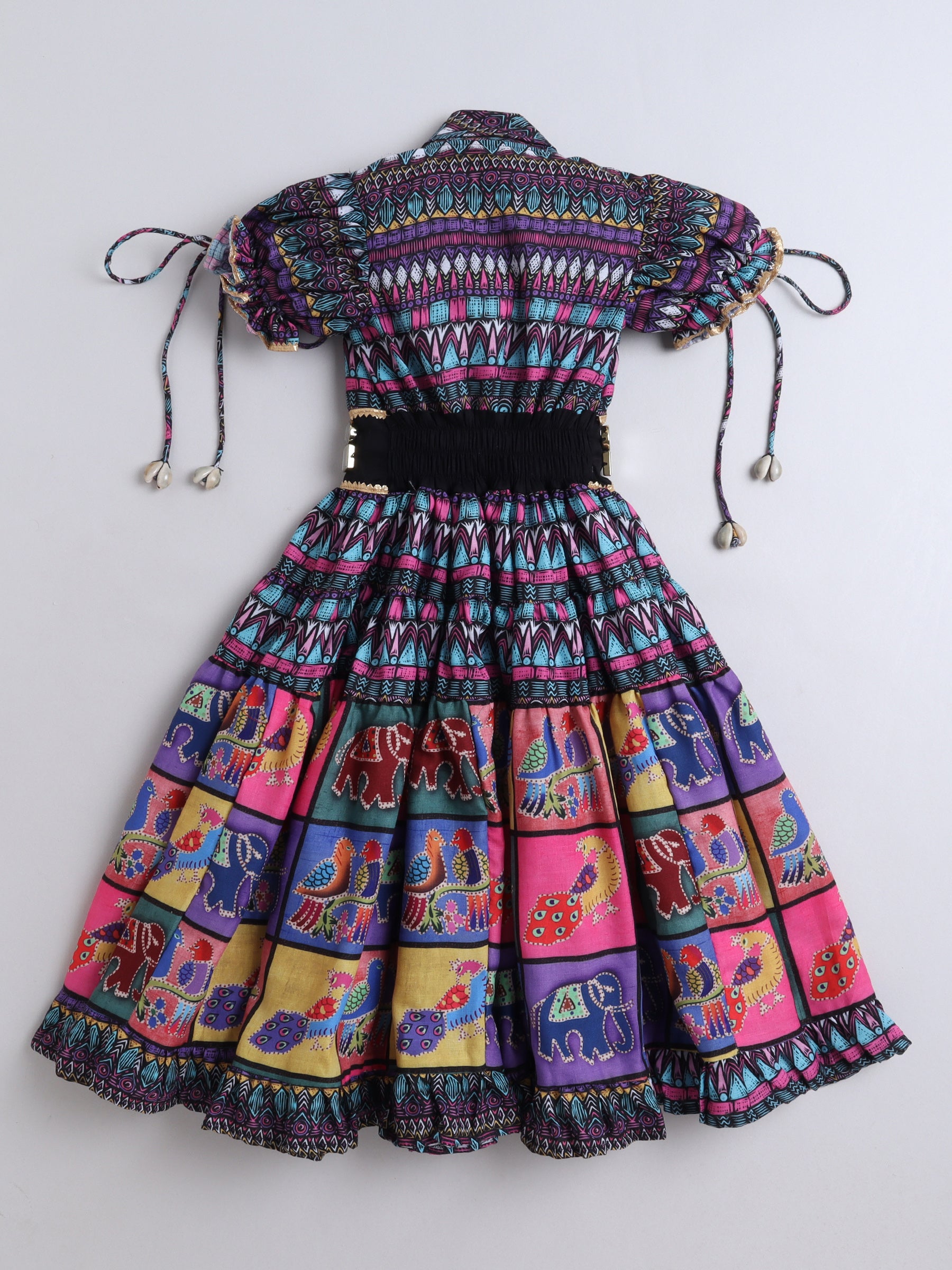 Vibrant Ethnic Printed Frock for Girls