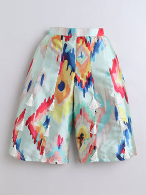 Color Burst Tassel Co-ord Set for Girls