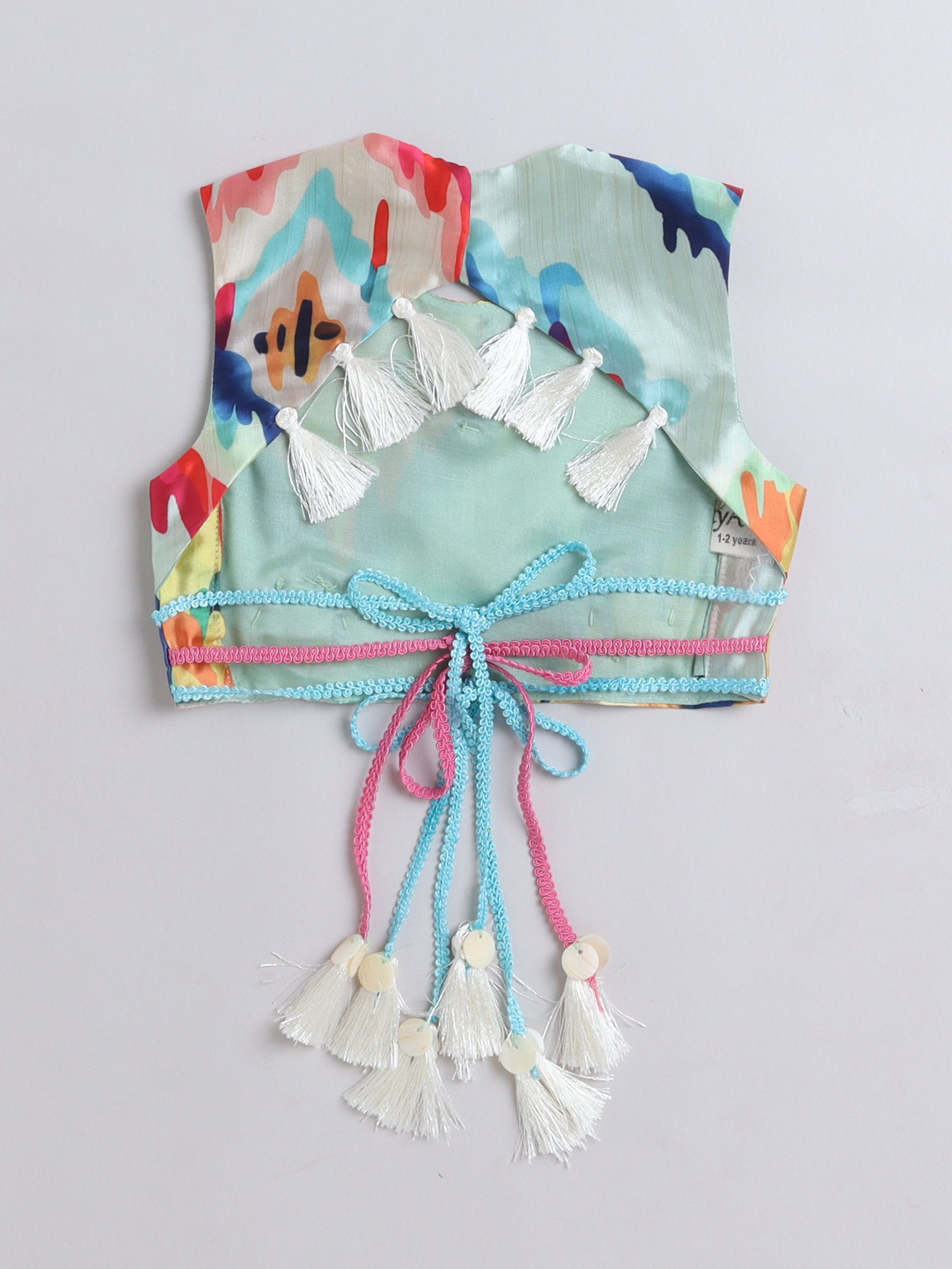 Color Burst Tassel Co-ord Set for Girls