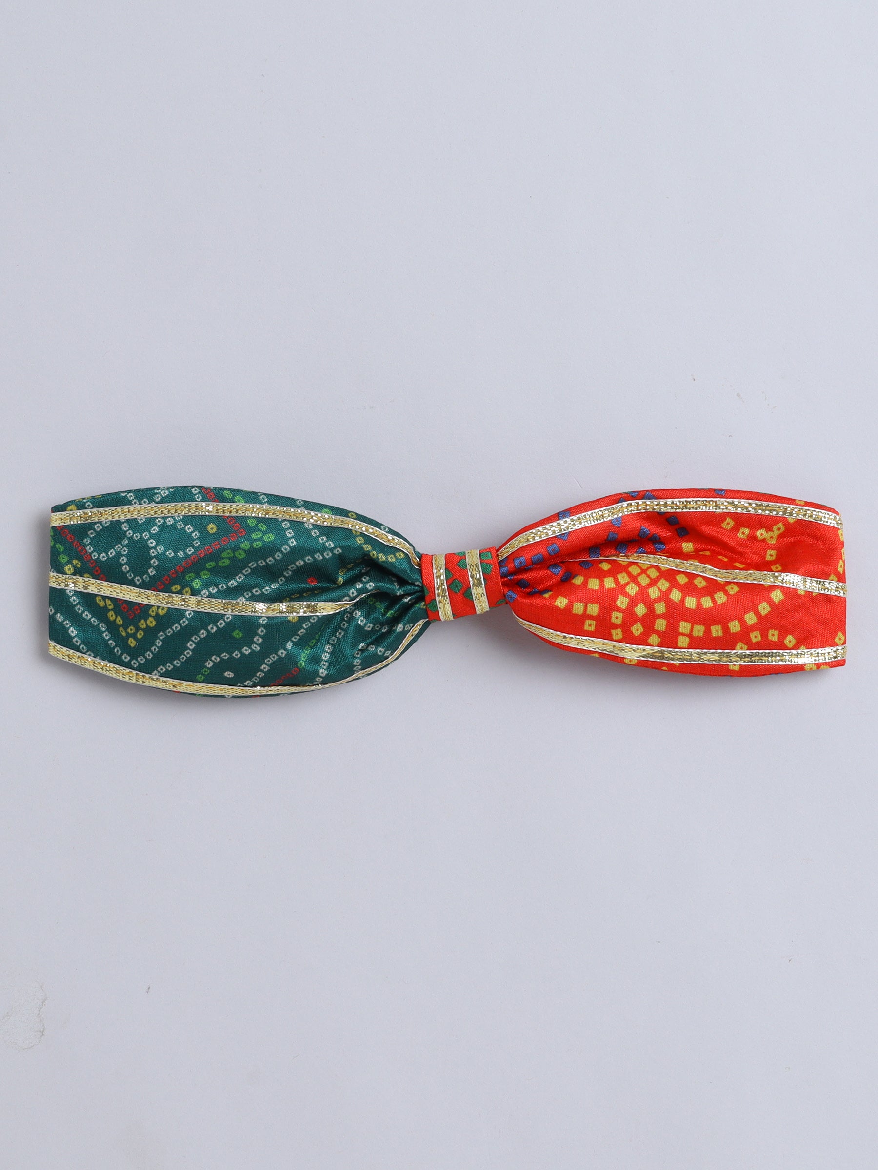 Vibrant Multicolor Patchwork Traditional Dress with Hairband,Waist Belt and Purse