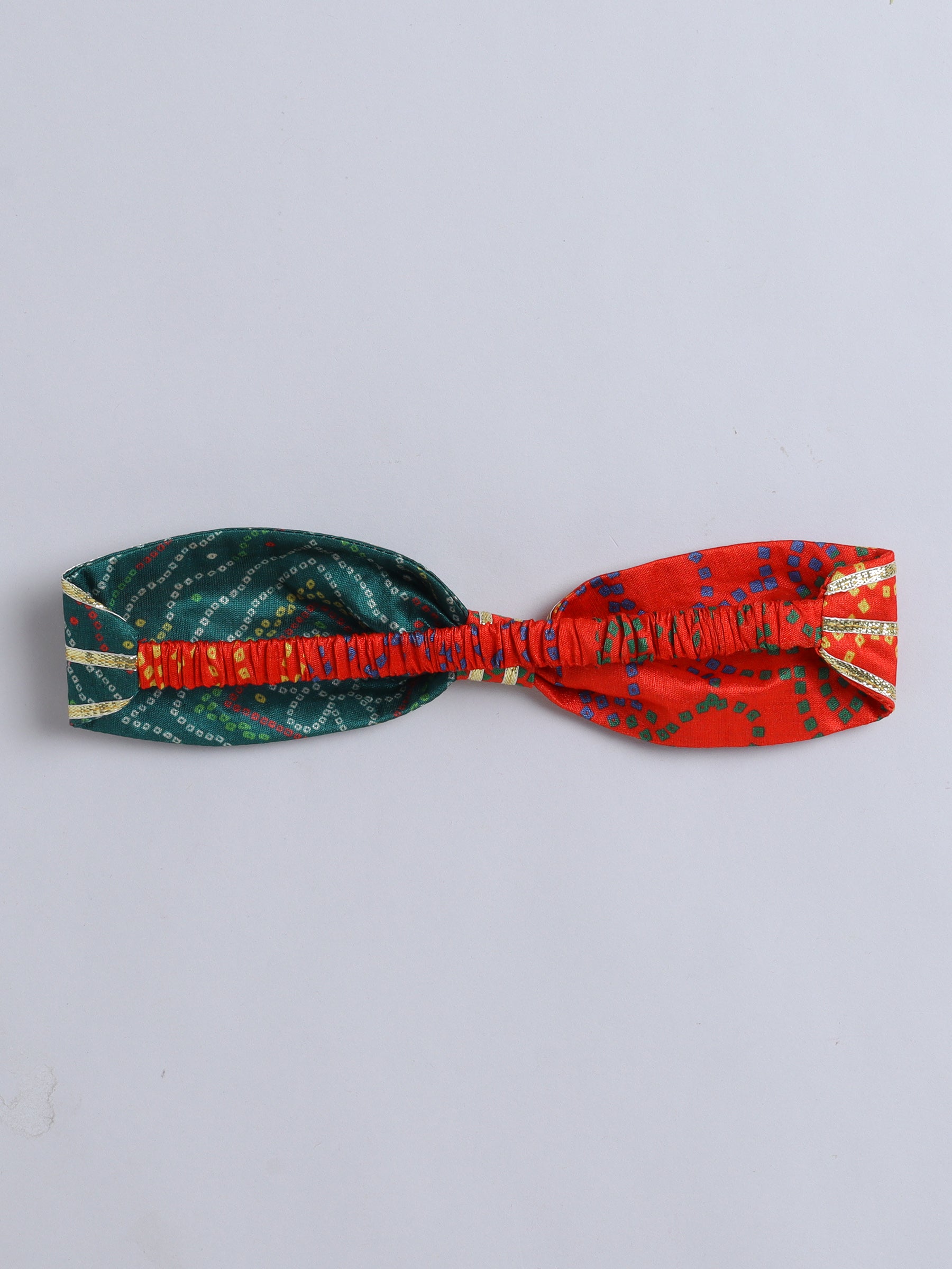 Vibrant Multicolor Patchwork Traditional Dress with Hairband,Waist Belt and Purse