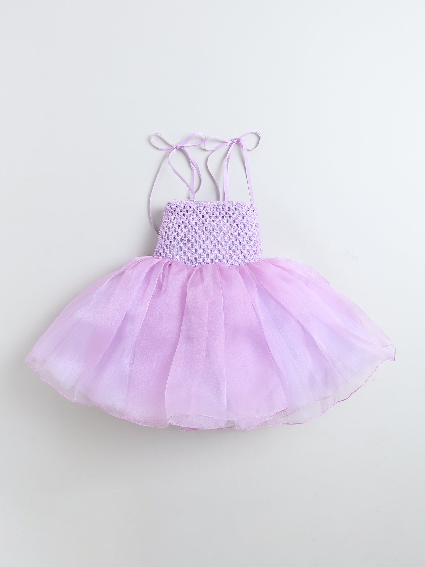 Pink & Lavender Knee-Length Party Gown for Girls