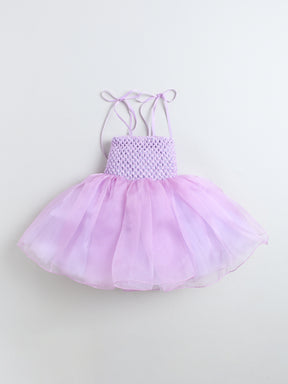 Pink & Lavender Knee-Length Party Gown for Girls