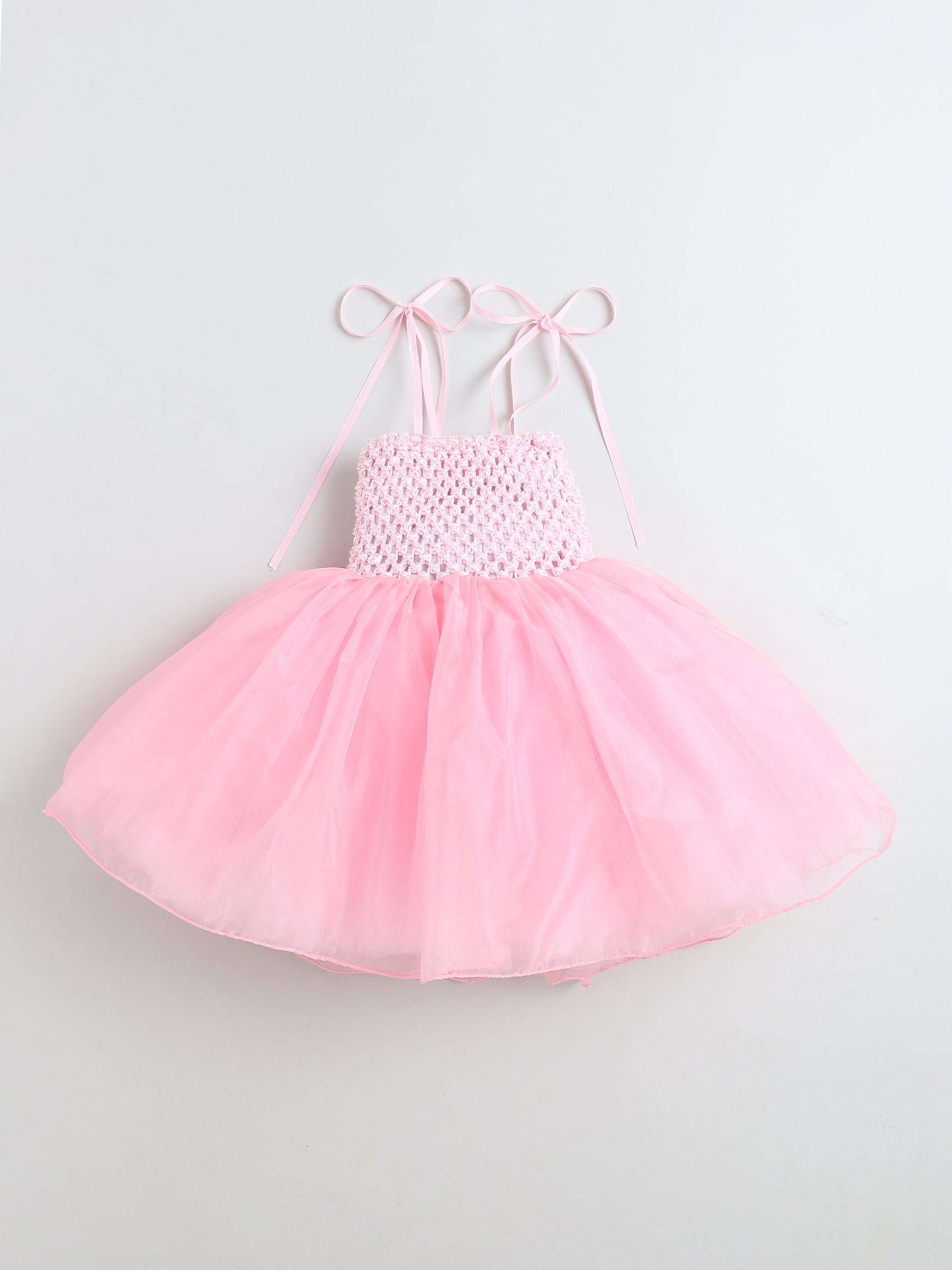 Mint Green & Blush Pink Knee-Length Party Gown for Girls