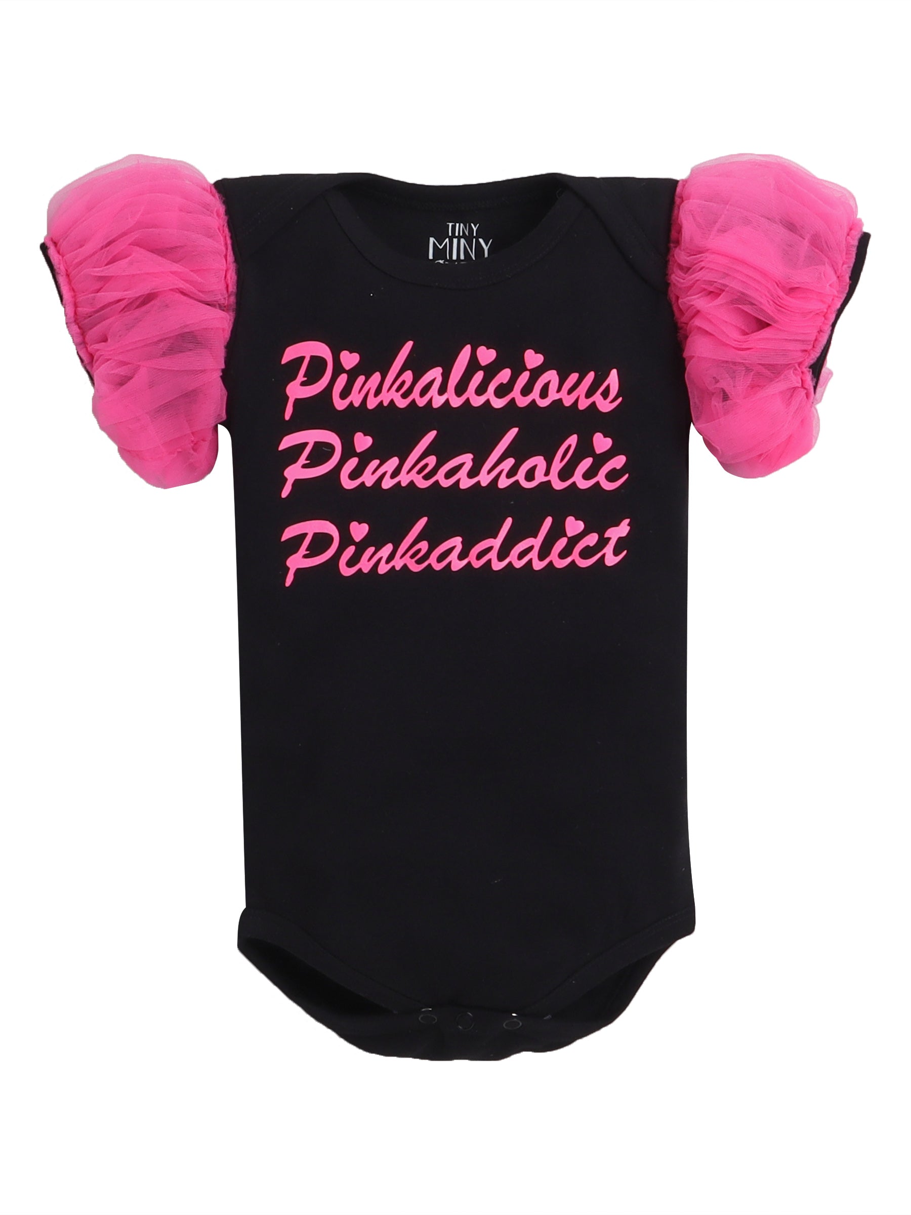 TINY MINY MEE PINKALICIOUS GIRL BODYSUIT, AND SKIRT SET- BLACK
