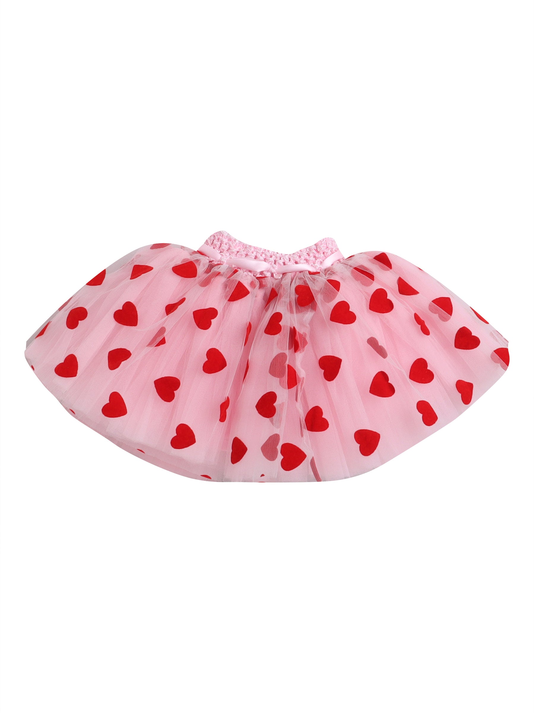 TINY MINY MEE LOVE FRILLED HEART  BODYSUIT , SKIRT AND HAIRBAND-PINK