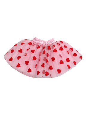 TINY MINY MEE LOVE FRILLED HEART  BODYSUIT , SKIRT AND HAIRBAND-PINK
