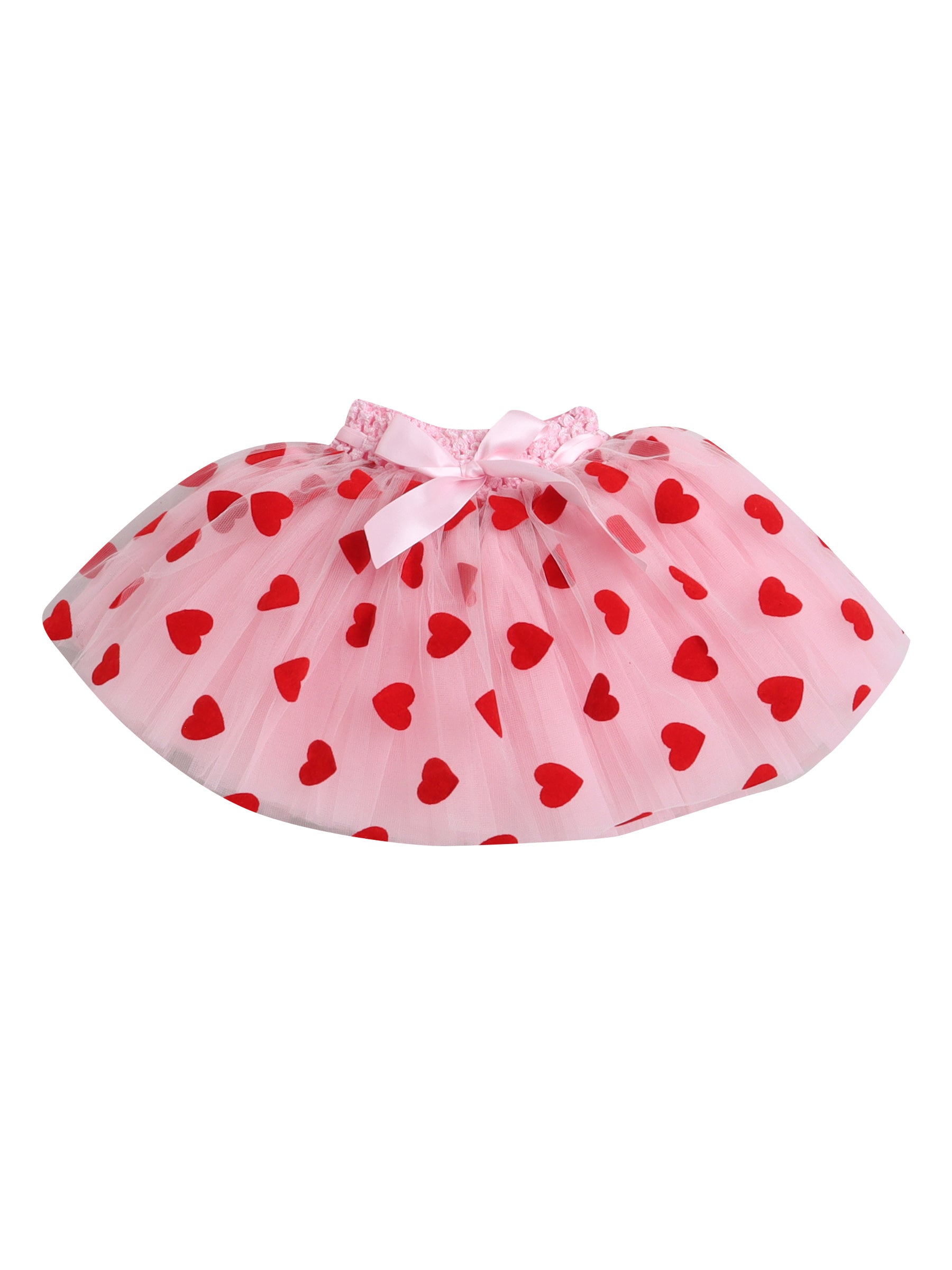 TINY MINY MEE LOVE FRILLED HEART  BODYSUIT , SKIRT AND HAIRBAND-PINK