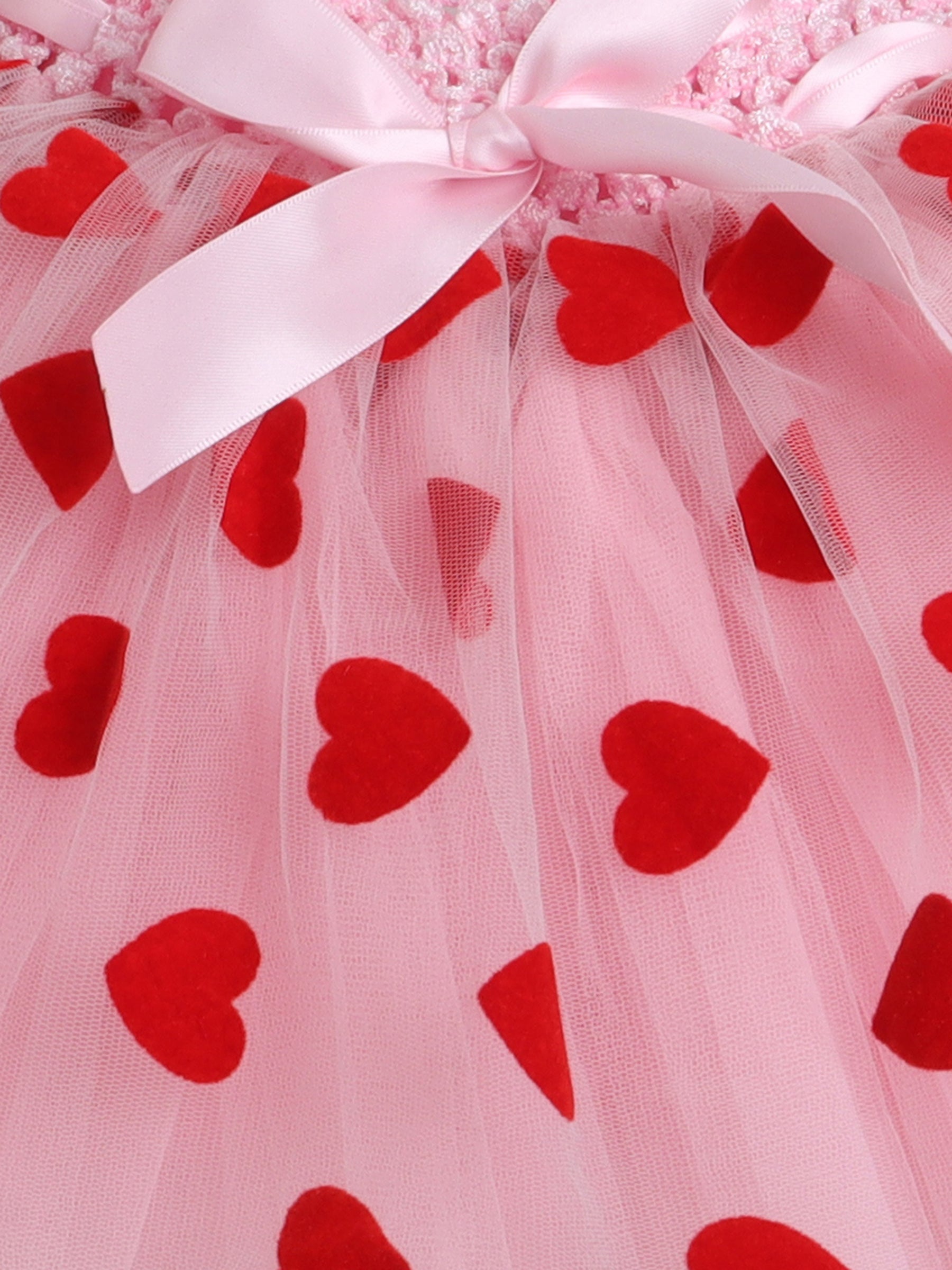 TINY MINY MEE LOVE FRILLED HEART  BODYSUIT , SKIRT AND HAIRBAND-PINK