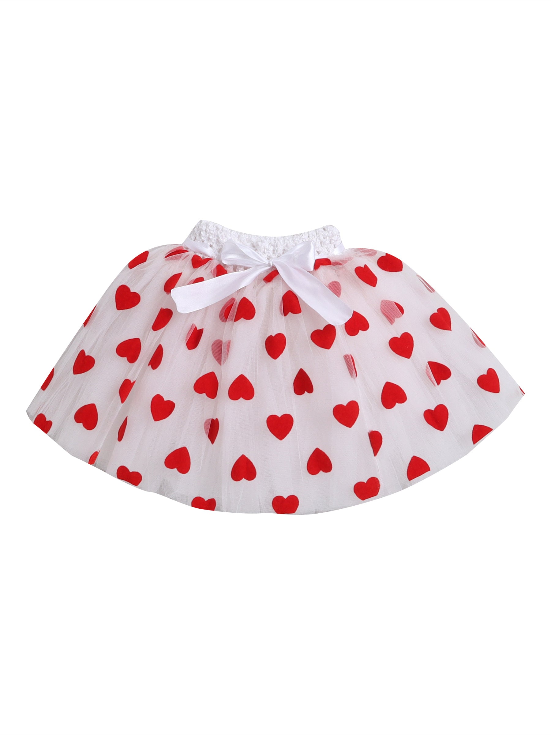 TINY MINY MEE LOVE HEART BODYSUIT , SKIRT AND HAIRBAND-WHITE