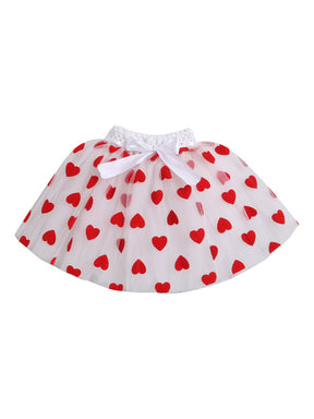 TINY MINY MEE LOVE HEART BODYSUIT , SKIRT AND HAIRBAND-WHITE