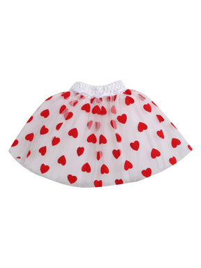TINY MINY MEE LOVE HEART BODYSUIT , SKIRT AND HAIRBAND-WHITE