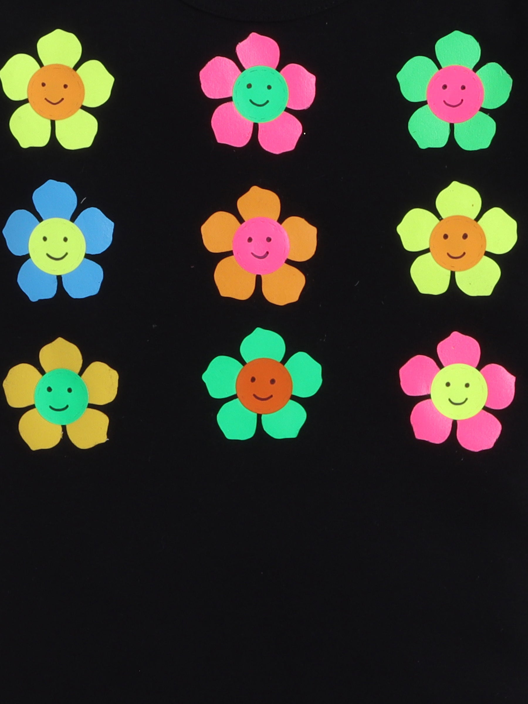 TINY MINY MEE NEON FLOWER BODYSUIT , SKIRT AND HAIRBAND-BLACK
