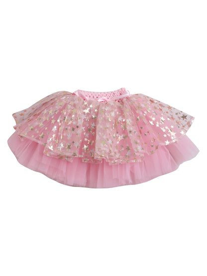 TINY MINY MEE UNICORN PRINTED BODYSUIT , SKIRT & HAIRBAND -PINK