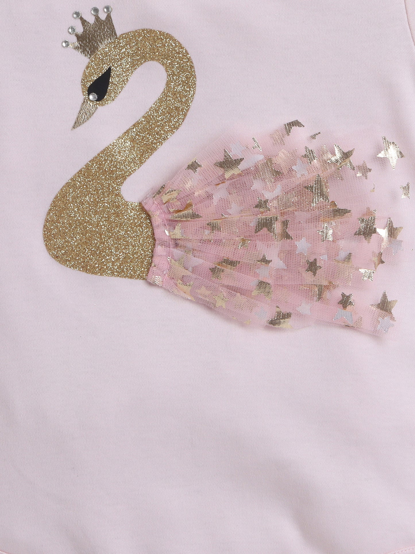 TINY MINY MEE SWAN FRILLED BODYSUIT , SKIRT AND HAIRBAND- PINK