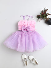 Pink & Lavender Knee-Length Party Gown for Girls