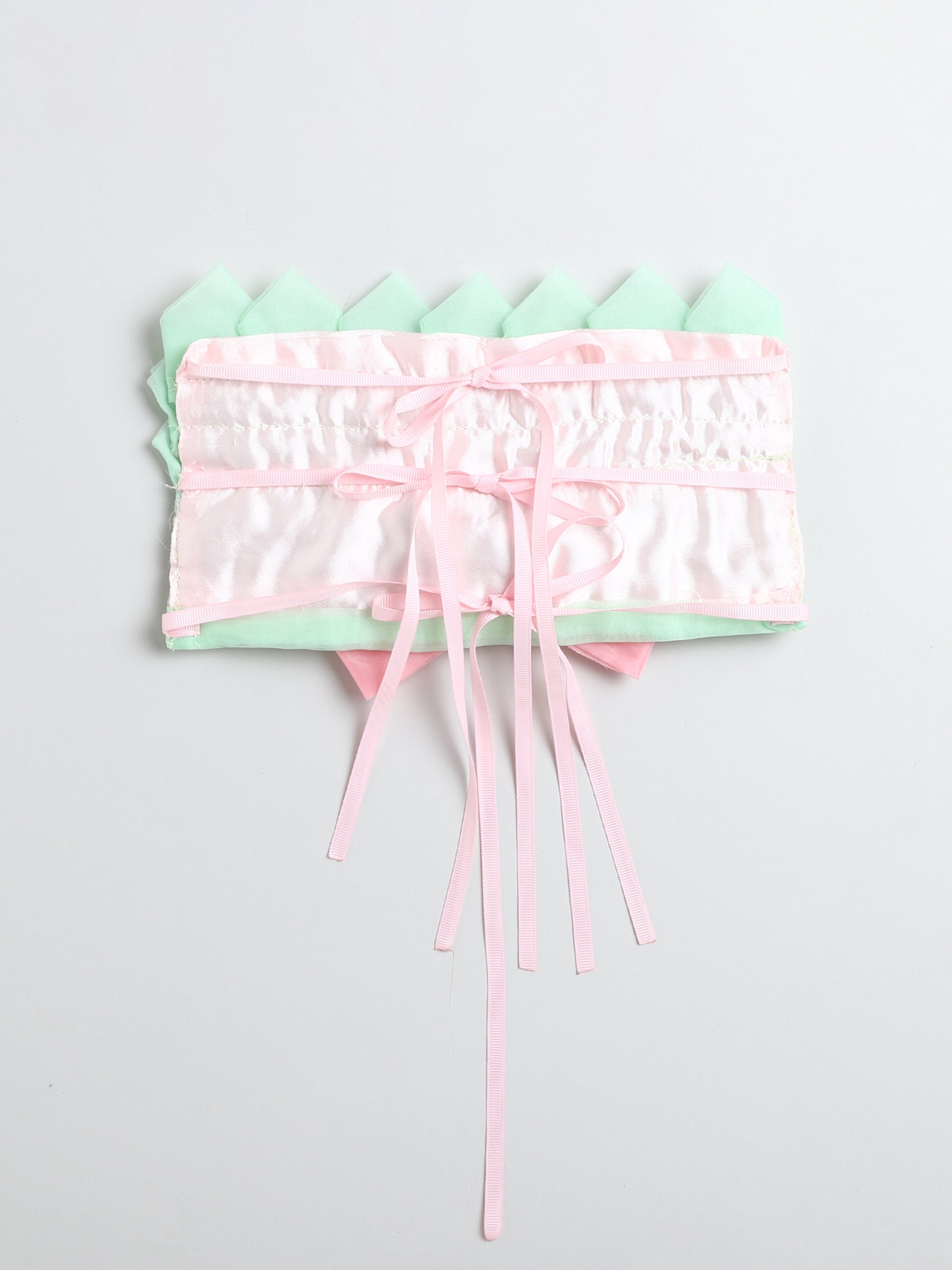 Mint Green & Blush Pink Knee-Length Party Gown for Girls