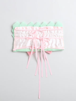 Mint Green & Blush Pink Knee-Length Party Gown for Girls