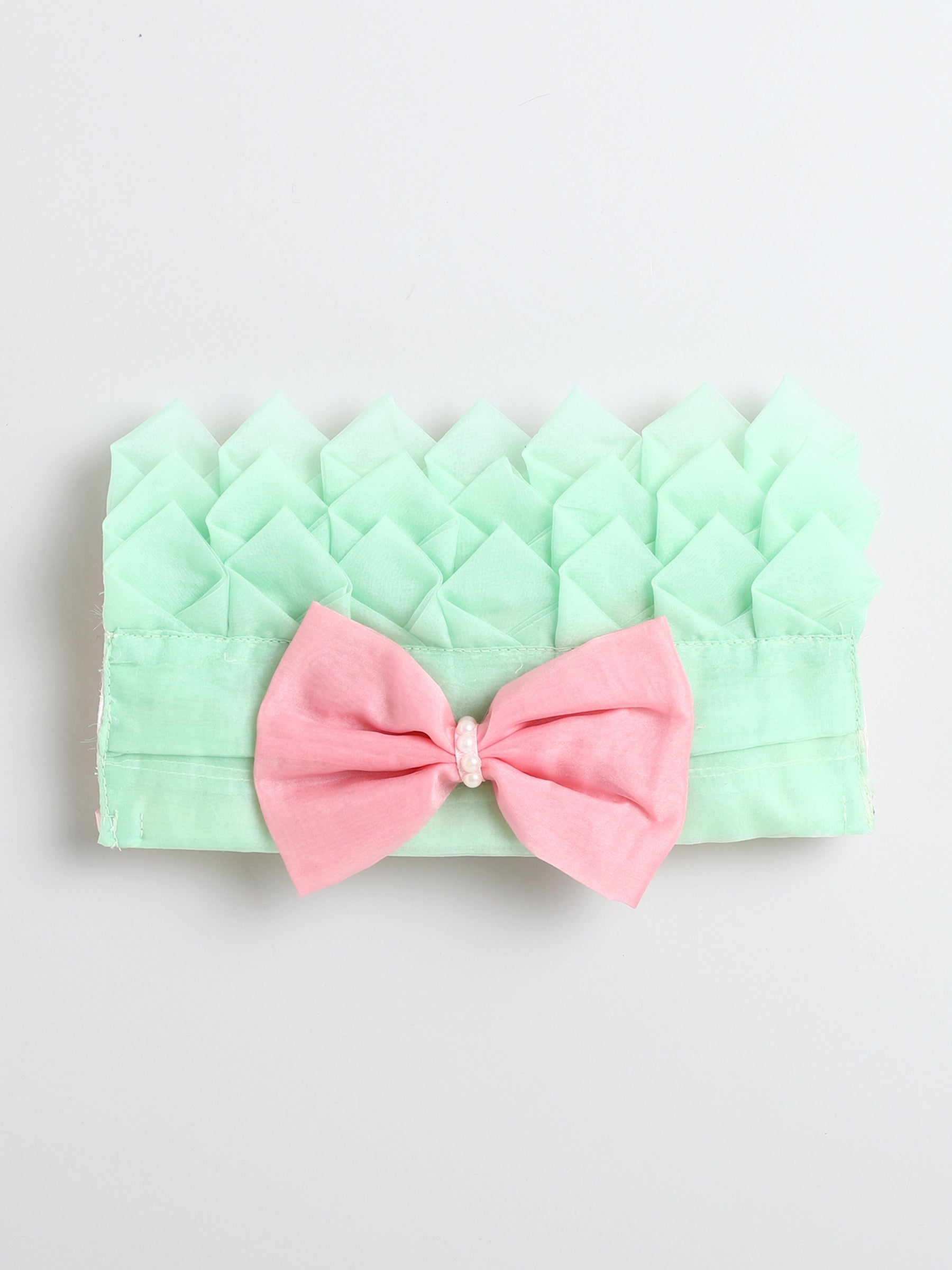 Mint Green & Blush Pink Knee-Length Party Gown for Girls