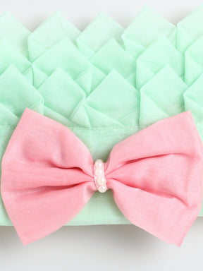 Mint Green & Blush Pink Knee-Length Party Gown for Girls