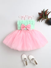 Mint Green & Blush Pink Knee-Length Party Gown for Girls