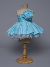 "Blue Blossom – One Shoulder Princess Knee Length Party Dress for Little Angels"
