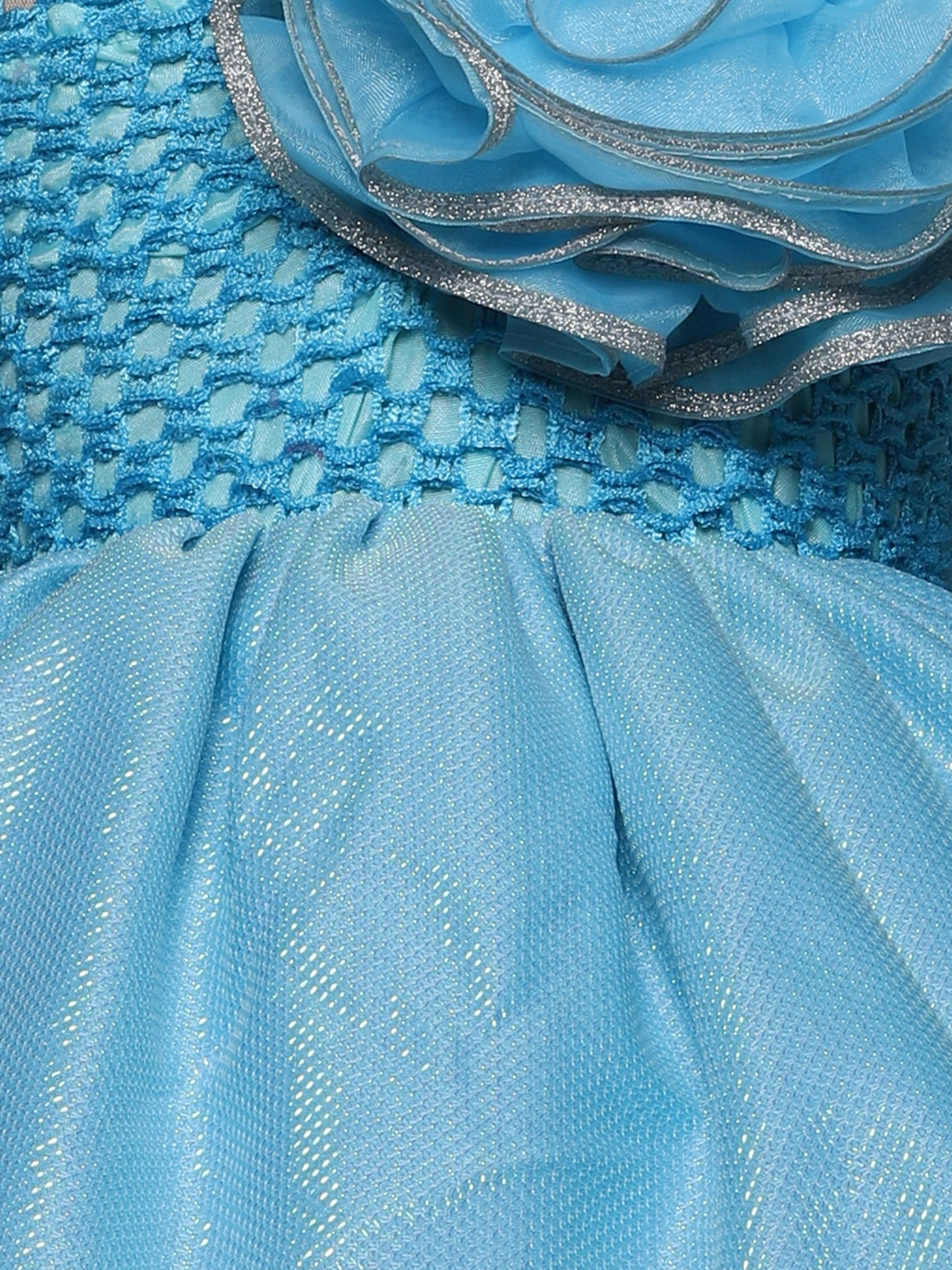 "Blue Blossom – One Shoulder Princess Knee Length Party Dress for Little Angels"