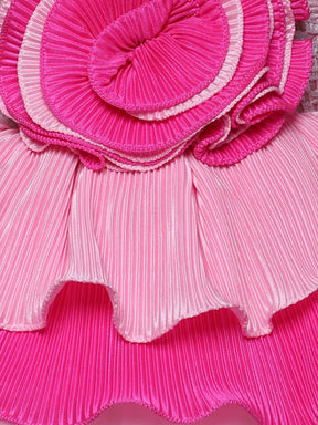"Bold & Beautiful – Pink Layered Party Dress for Little Divas"