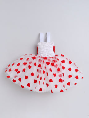 Bursting with love and charm — this heart-filled Knee Length dress is made for your little sweetheart’s special day!