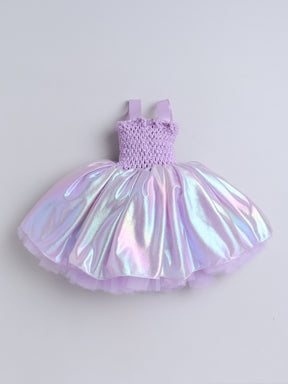 A dreamy glow and a blooming rose — this Knee length dress is pure fairy-tale magic for your little one!