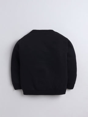 Black Sweatshirt with Red Ruffle Heart Design For Girls