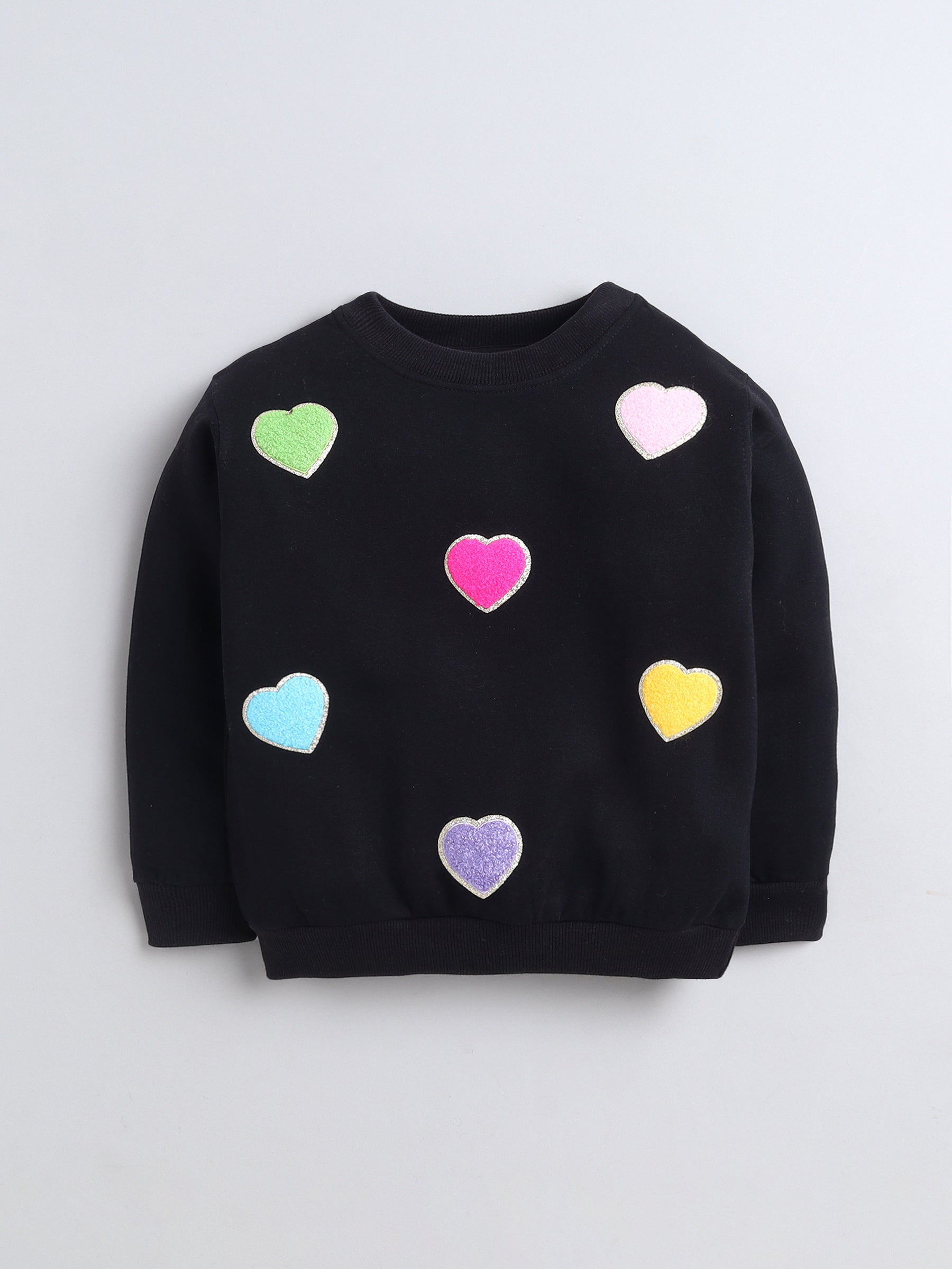 Hearts Patched Cute Sweatshirt for Kids