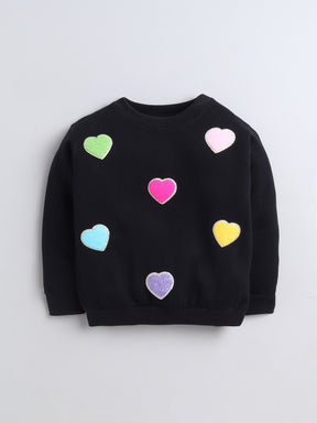 Hearts Patched Cute Sweatshirt for Kids
