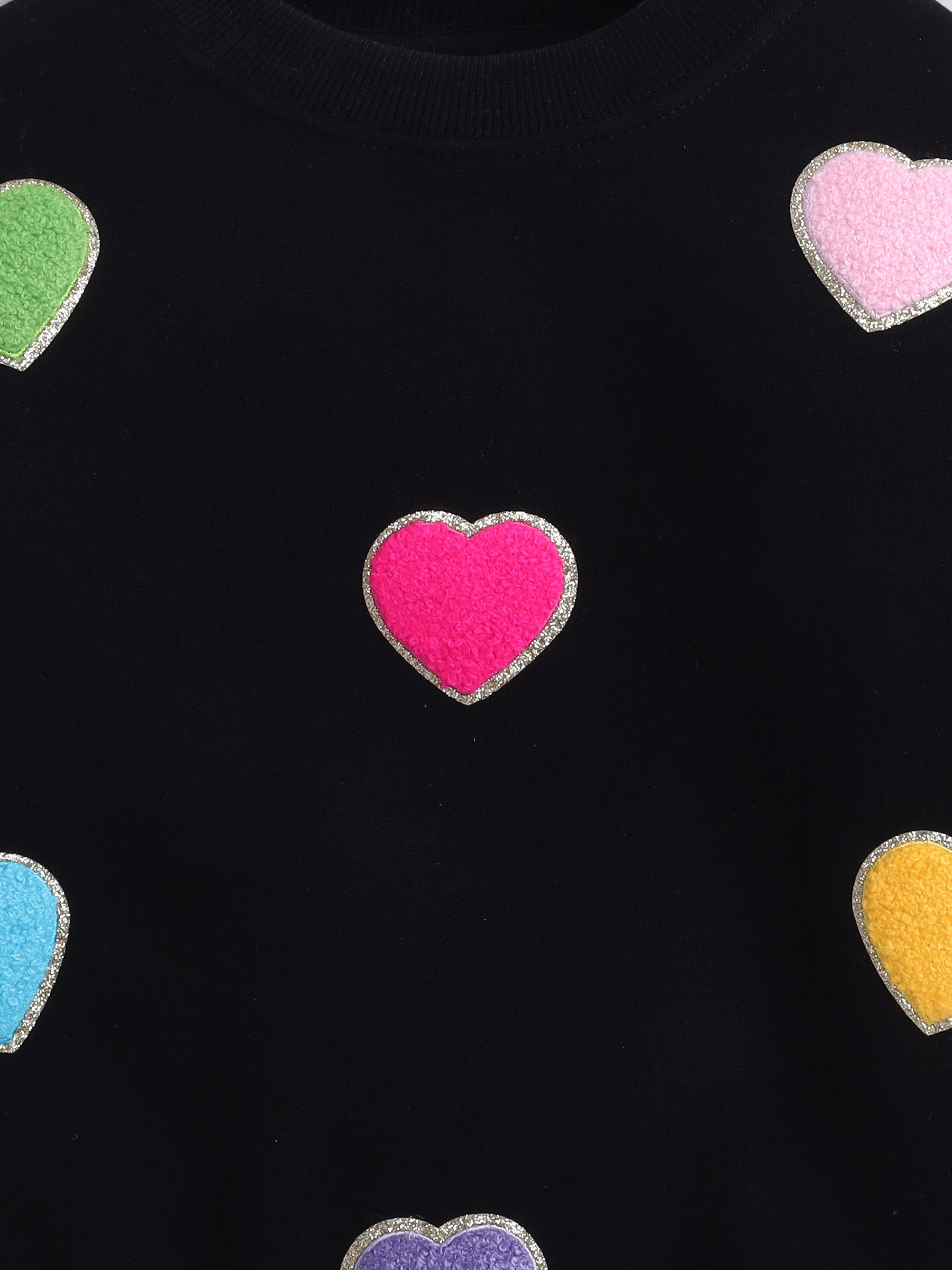 Hearts Patched Cute Sweatshirt for Kids