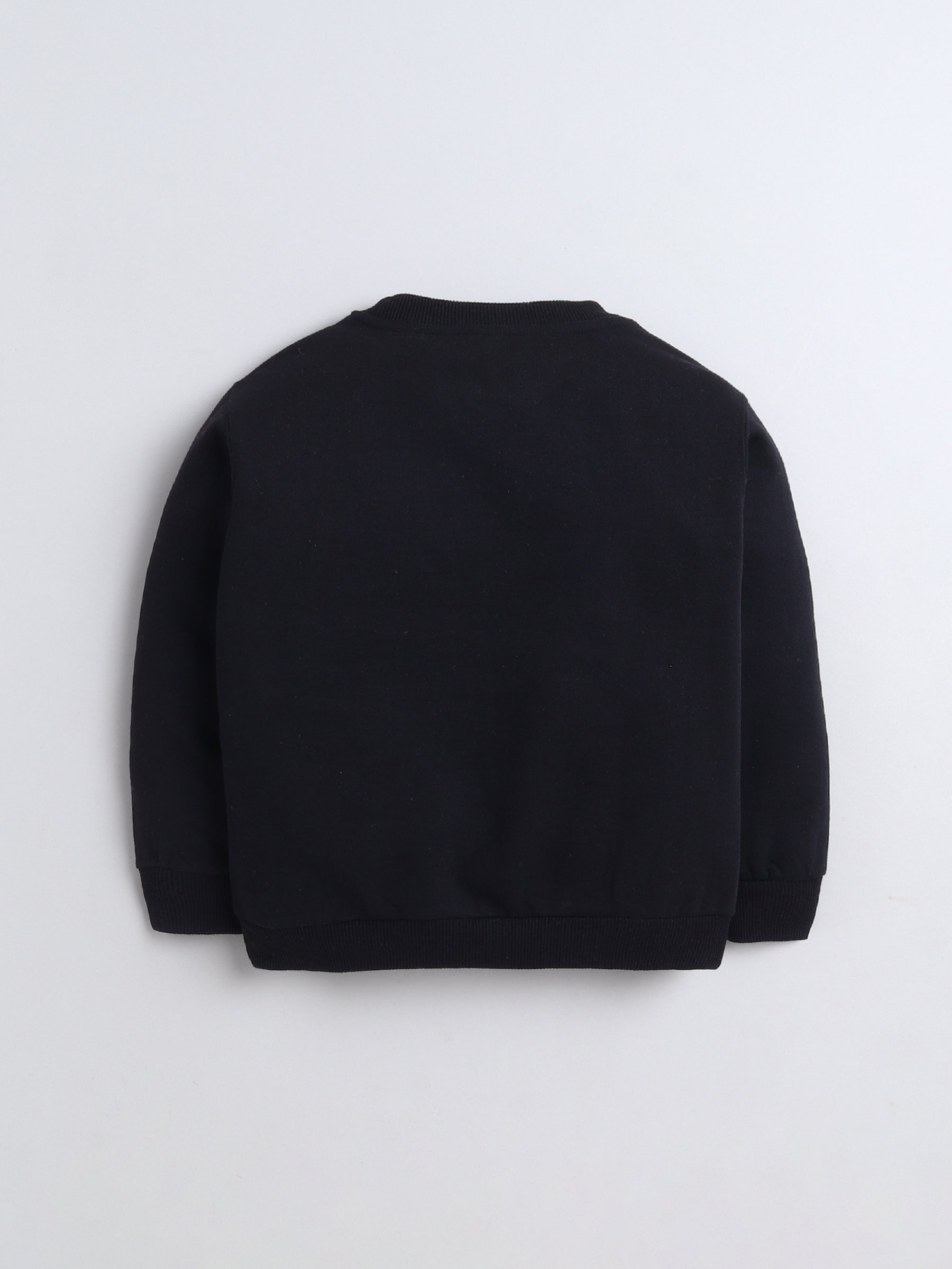 Black Sweatshirt with White sequence Bow Applique Detailing