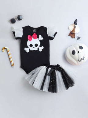 Skull Bow Halloween Tutu Set for Baby Girls