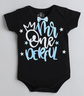 Tiny Miny mee boys printed bodysuit - Black