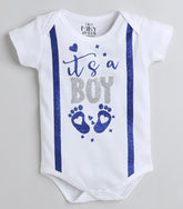 Tiny Miny mee boys printed bodysuit - White
