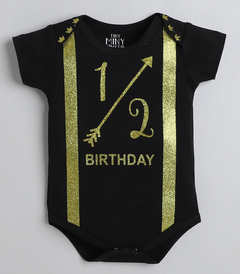 Tiny Miny mee boys printed bodysuit - Black